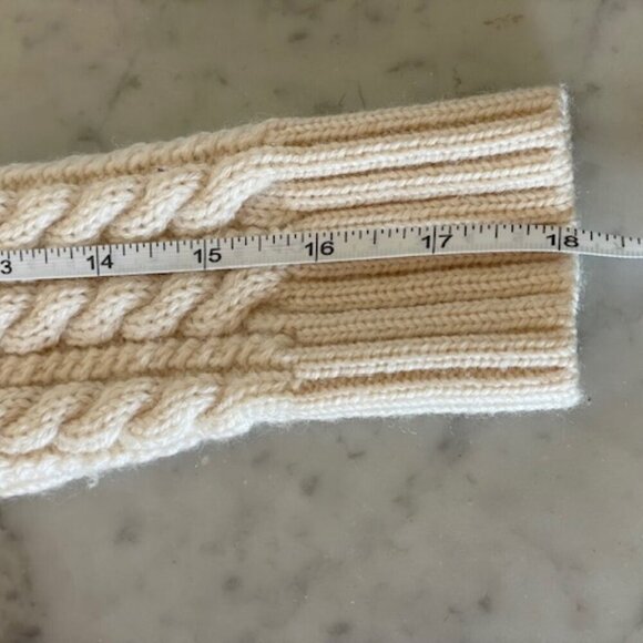 LANDS' END Wool Cable Cardigan Sweater Off White Crystal Button Girl S 7… - Picture 13 of 16